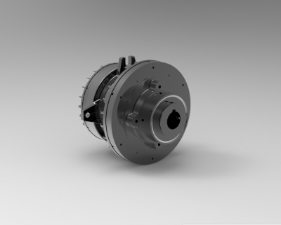 Autodesk Inventor 3D CAD Model of Clutch-Brake, 1.688 in Bore, 1/8 NPT Port Size, 1800 RPM