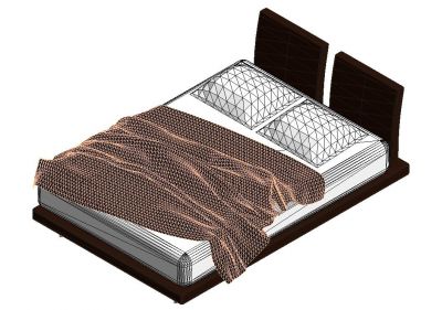 Queen Size Bed Revit Family 2