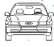 Audi A4 in elevation view dwg model