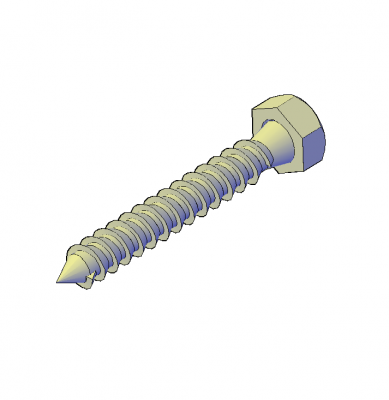 Tek screw 3D CAD block 