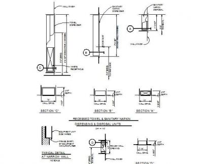 Recessed Soap Dispenser CAD Details
