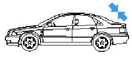 Audi A4 in elevation view dwg model