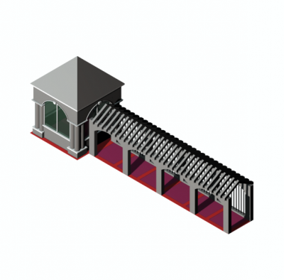 Covered walkway 3DS Max model