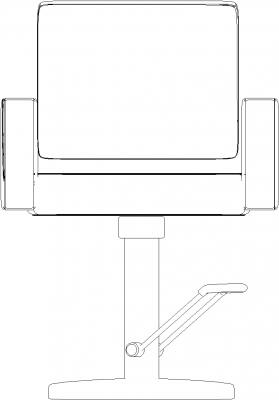 753mm Width Upholstered Bench Rear Elevation dwg Drawing