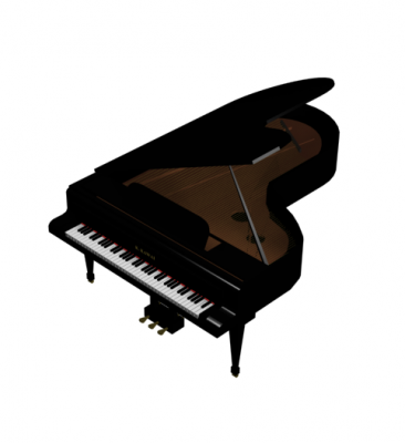 Modello 3DS Max del pianoforte a coda