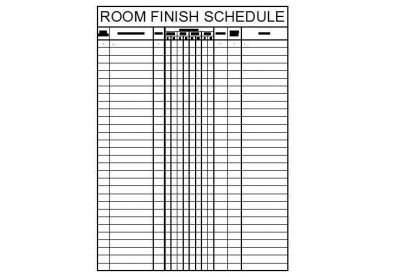 Zimmer-Finish Schedule Vorlage CAD-Block