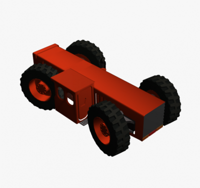Tractor with side cab 3DS Max model