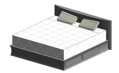 Queen Size Bed Revit Family