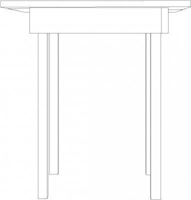 760m Height Wooden Coffee Table Right Side Elevation dwg Drawing