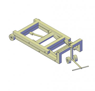 Hydraulic trolley lift 3D DWG block 