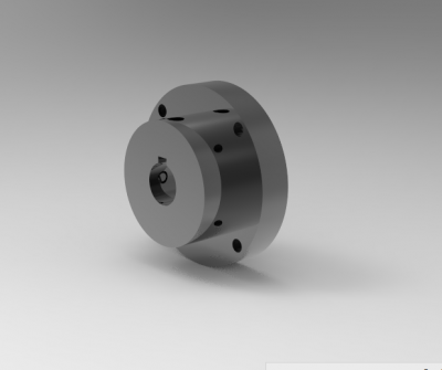 Autodesk Inventor 3D CAD Model of Coupling Adapter,  0.6250 in Bore, Machined Aluminum Finish