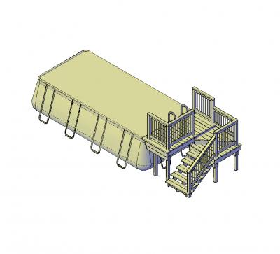 Swimming pool with deck DWG