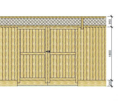 Timber Fence and Gate AutoCAD dwg
