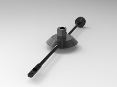 Autodesk Inventor ipt file 3D CAD Model of  1/2" protractor attachment with magnet and flexible arm, and mass(kg)=500