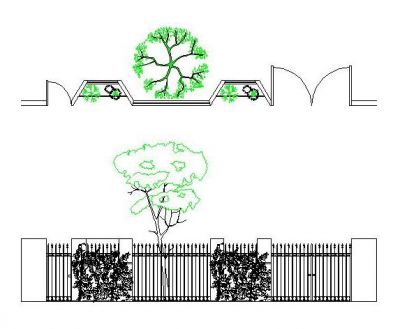 Iron Fence and Wall dwg
