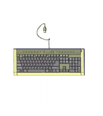 USB keyboard 3D DWG 