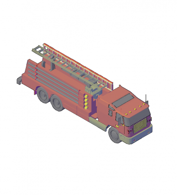 Fire engine 3D DWG model