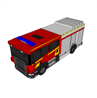 Fuego camión modelo de SketchUp