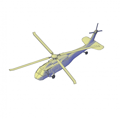 halcón negro helicóptero modelo 3D de AutoCAD