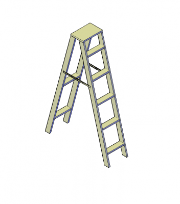 Step ladder 3D AutoCAD block 