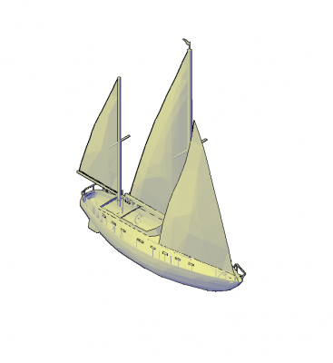 ヨット3D dwgモデル