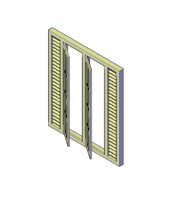Window with louver 3D dwg