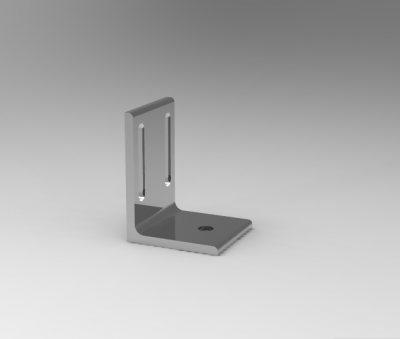 Fusion 360 (step file) 3D CAD Model of Swivel Caster Adjustable Block with double slots, HxLxTxW 150x100x9x75,  for Screw  M12, M10