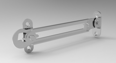 Solid-works 3D CAD Model of Rotary Latches For Left Side,	L=150	(L1)=105	W1=28	W2=23	t=1.5