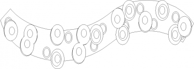 810mm Top Length Curvy Bubble Design Chandelier Plan dwg Drawing