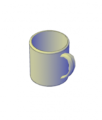 Ceramic mug 3D AutoCAD block