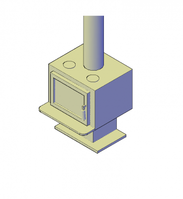 Stove fireplace 3D CAD dwg