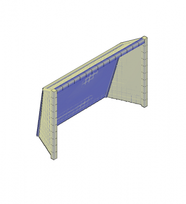 Пять сторона футбольные ворота 3D AutoCAD модель