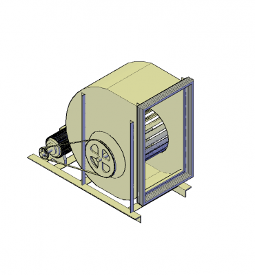 Industrial exhaust fan 3D CAD block