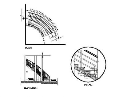 Curved Staircase AutoCAD dwg