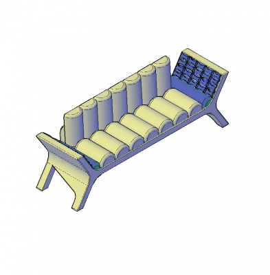 Designer sofa 3D CAD block