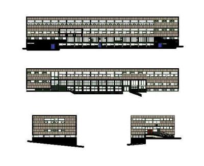 College Building Elevations CAD drawing