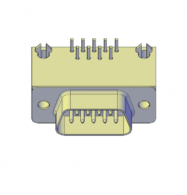 9 Pin male connector 3D AutoCAD model