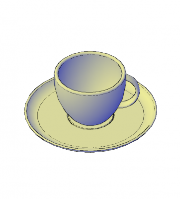 Tasse und Untertasse 3D-AutoCAD-Modell