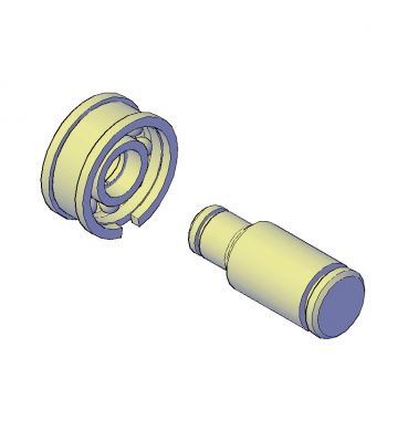 轴承轴和垫圈3D CAD块