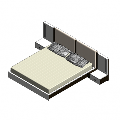 Современный дизайн кровати семьи Revit