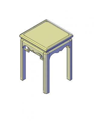 3D CAD block Foyer table 