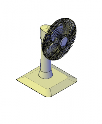 Modello 3D AutoCAD per ventilatore da tavolo