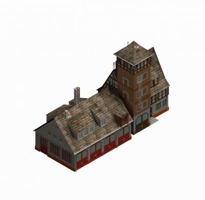 Fire station 3DS Max model