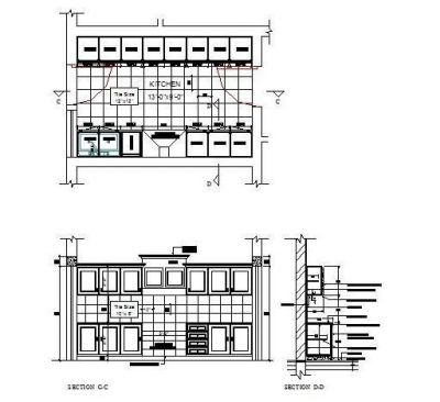 Galley Kitchen Design CAD dwg