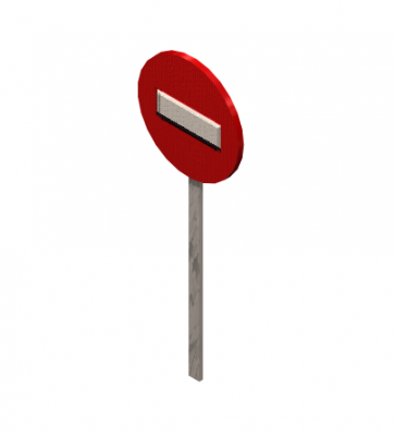 No entry road sign 3DS Max model