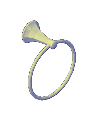 anillo de toalla de bloques CAD en 3D