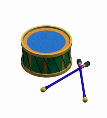 Modello di tamburo giocattolo 3DS Max