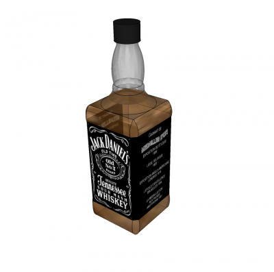 Modello Jack Daniels con bottiglia di whisky