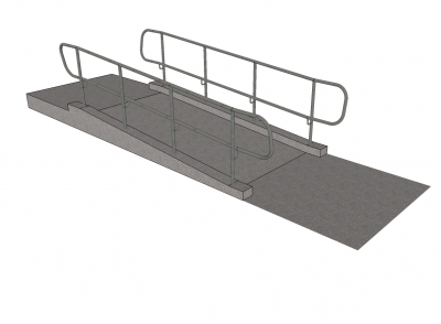 1 in 12 concrete ramp Sketchup model 