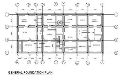 План Foundation - Апартаменты Block 2D DWG